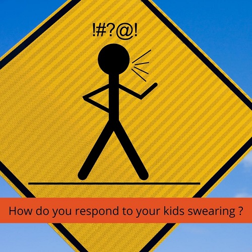 kids swearing sign