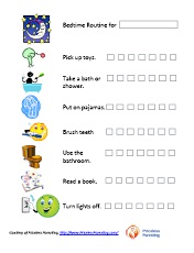 Bedtime Checklist Chart