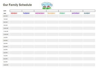 Weekly Schedule Chart
