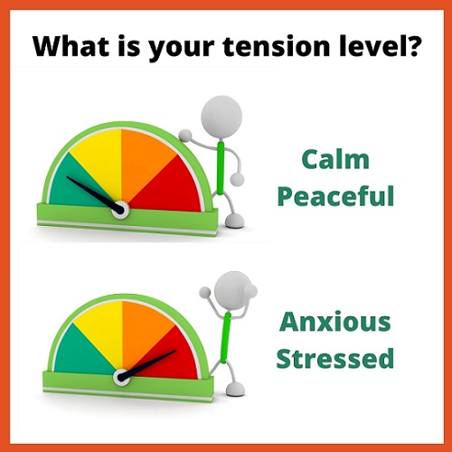 gauge for tension level - calm to anxious